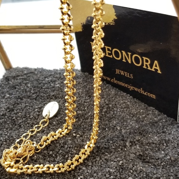 Gold bead link chain choker necklace - Picture 4 of 8